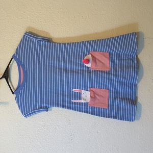 Cat & Jack girls blue bunny dress size small (6/6x)